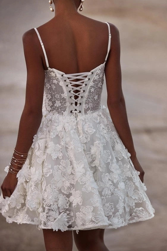 3D Floral Corset A-Line Mini Dress