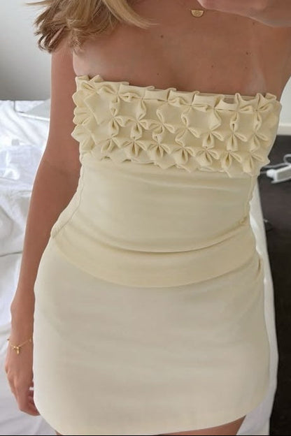 Strapless Textured Bodice Mini Dress