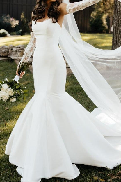 Strapless Mermaid Wedding Dress with Button Back