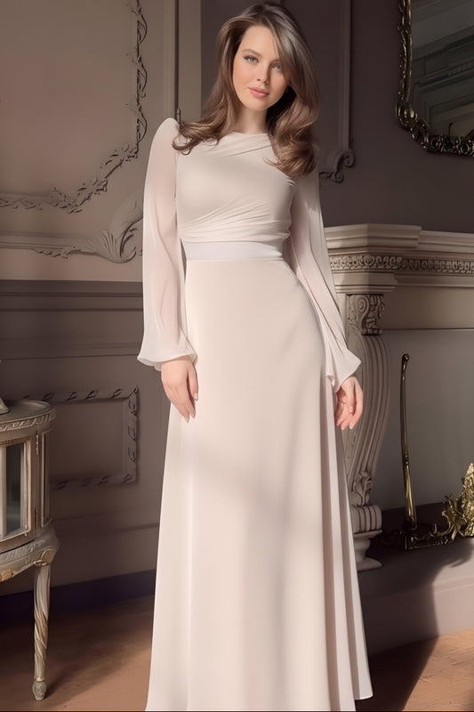 Long Sleeve Tie-Back Column Dress