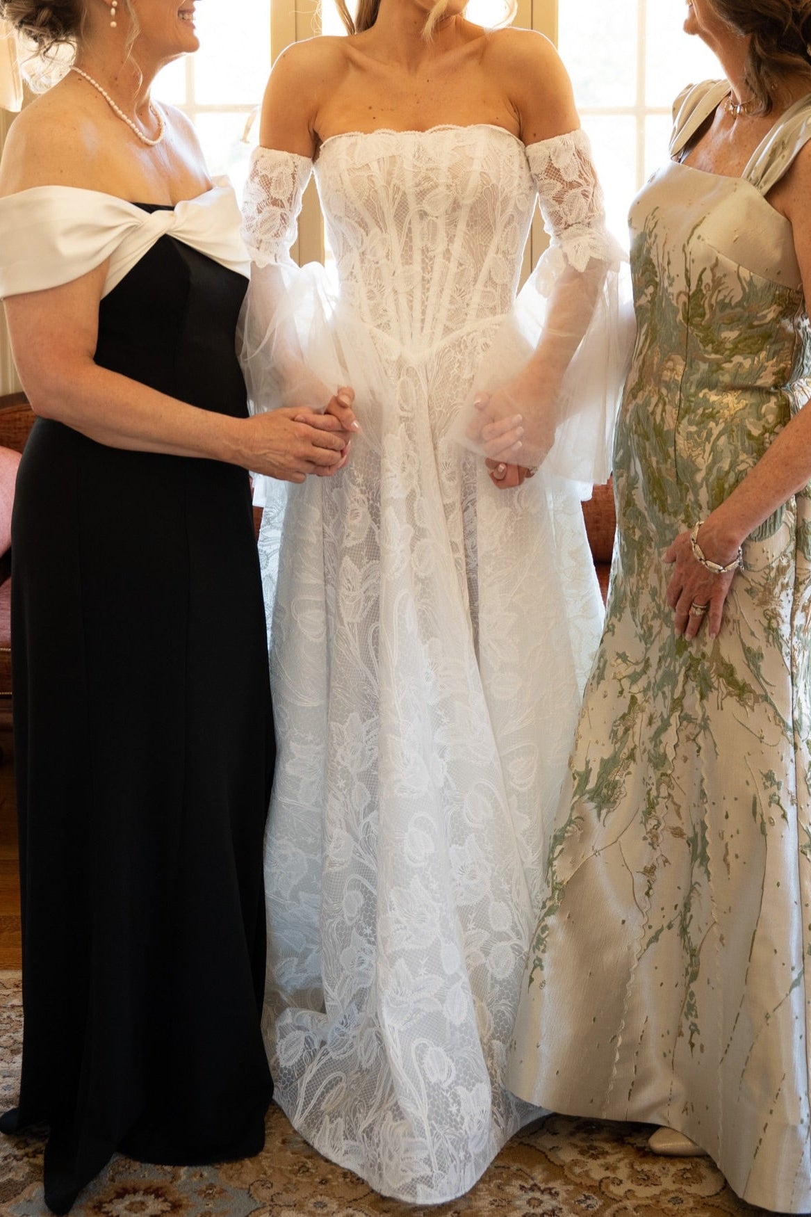 Off-the-Shoulder Lace Corset A-Line Wedding Dress