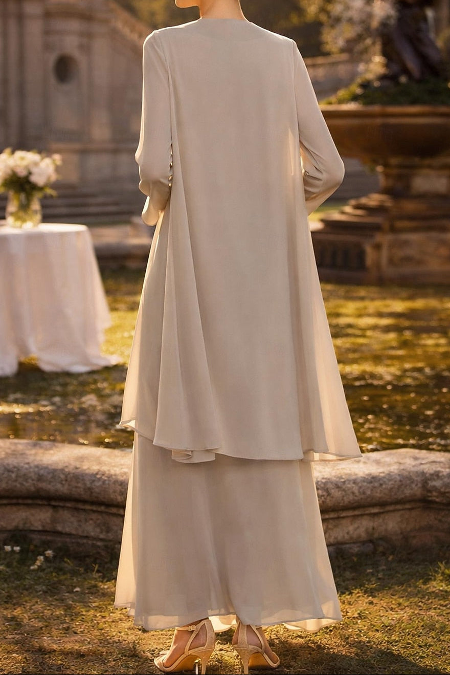 Tiered Maxi Dress with Matching 3/4 Sleeve Jacket