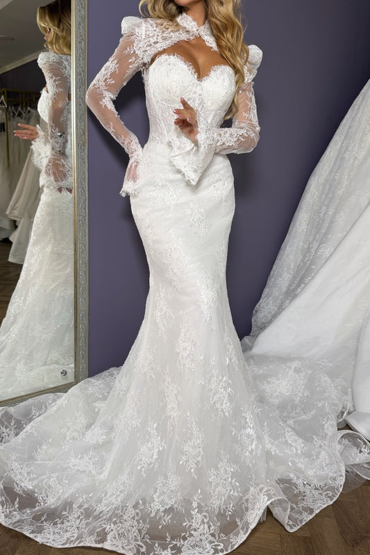 Lace Mermaid Wedding Dress with Bolero Jacket