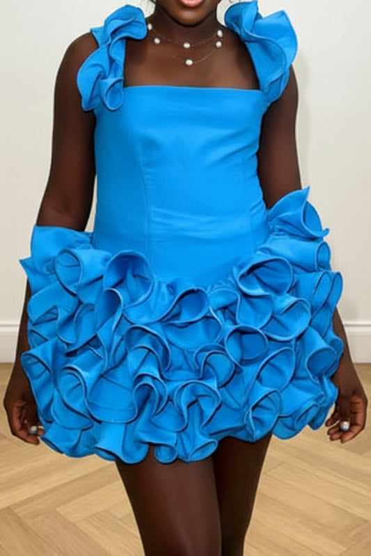 Corset Ruffled Tiered Mini Dress