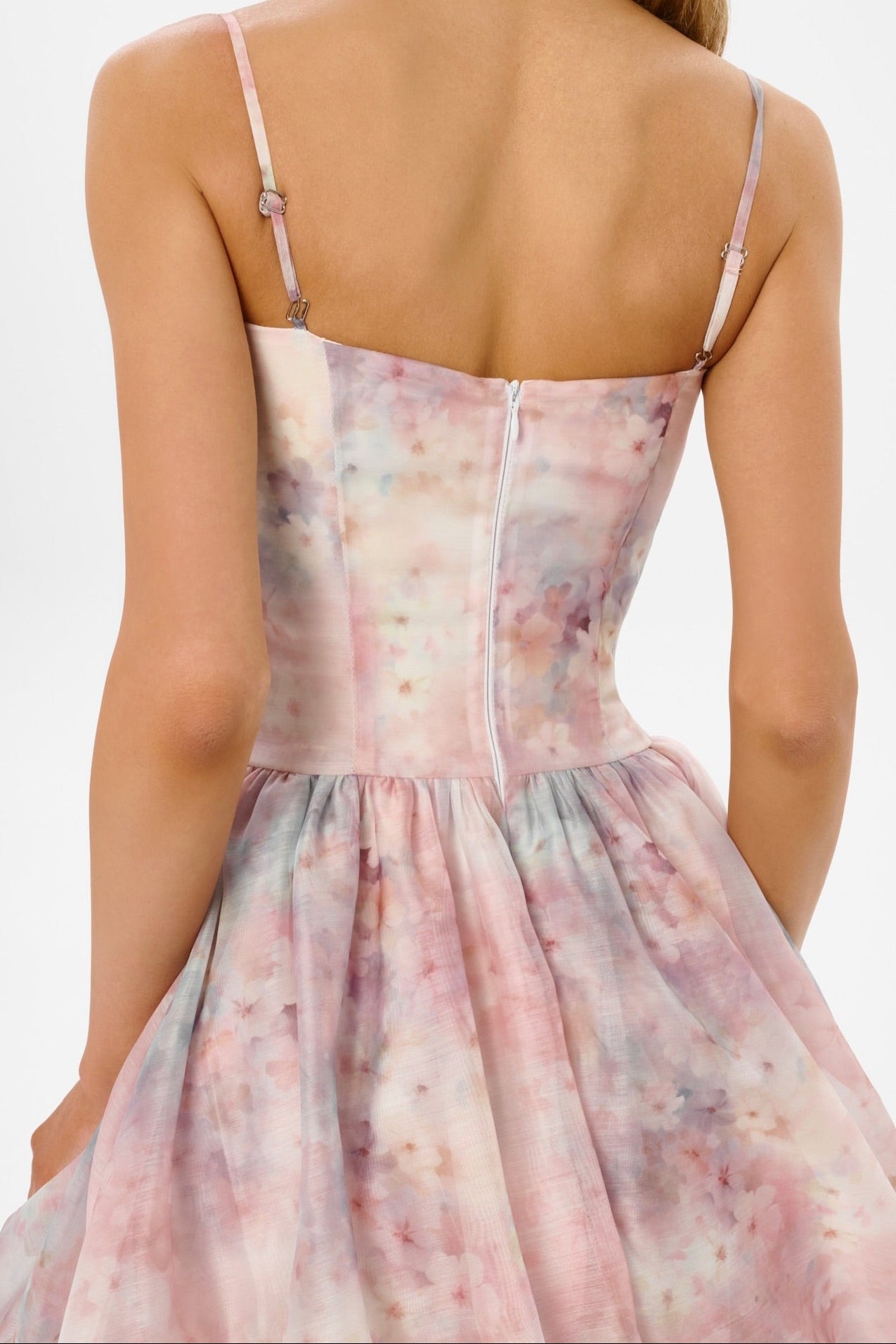 Floral Organza Corset A-Line Dress