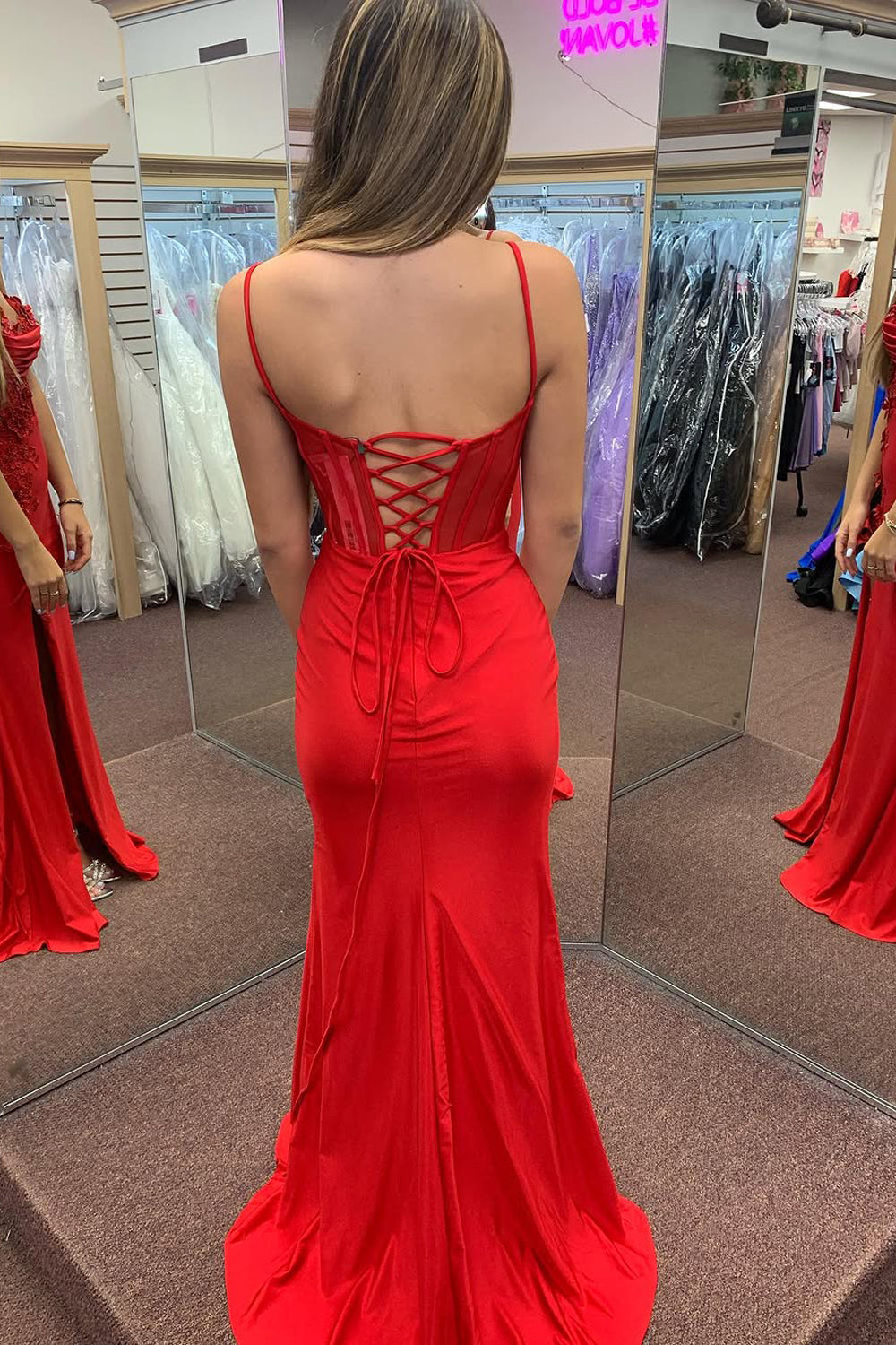 Sweetheart Spaghetti Straps Party Gowns Sleeveless Applique Pleated Satin Mermaid Prom Dress