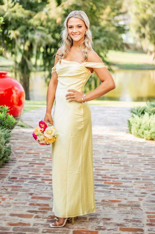 Tube Top Sleeveless Floor-Length Party Gowns Off-Shoulder Satin Pleated Mermaid Prom Dress