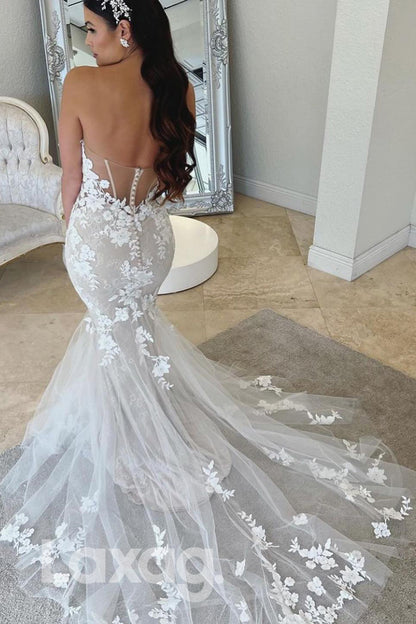 15589 -_Sweetheart Lace Appliques Mermaid Wedding Bridal Gown