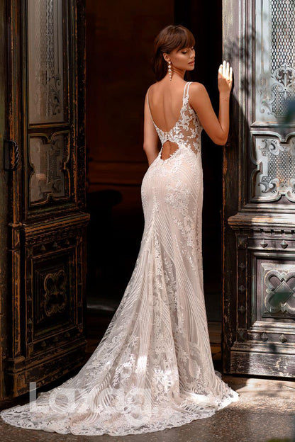 14505 - Attractive V-neck Exquisite Lace Wedding Dress Mermaid Bridal Gown|LAXAG