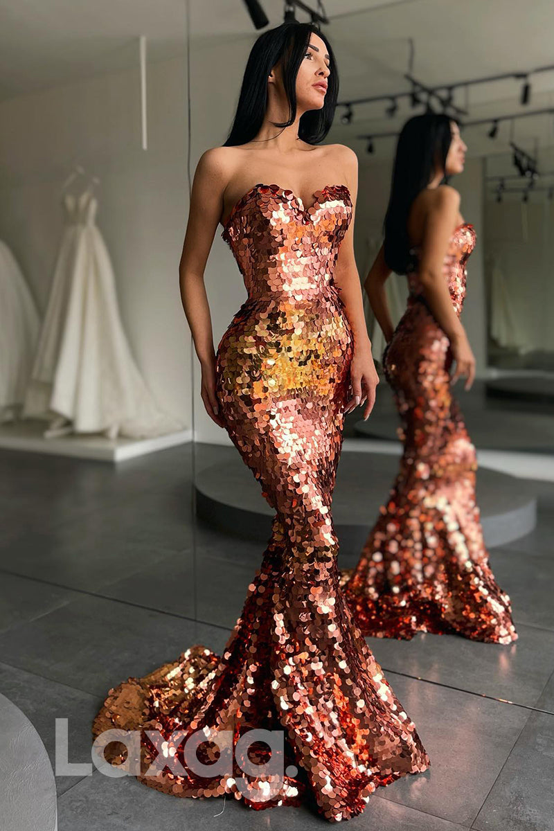 20784 - Unique Scoop Sequins Mermaid Prom Dress|LAXAG