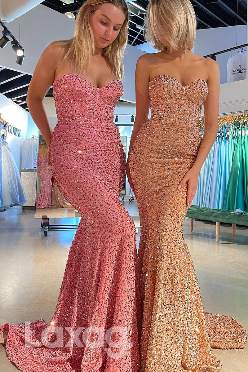 Glittery Mermaid Prom Dresses